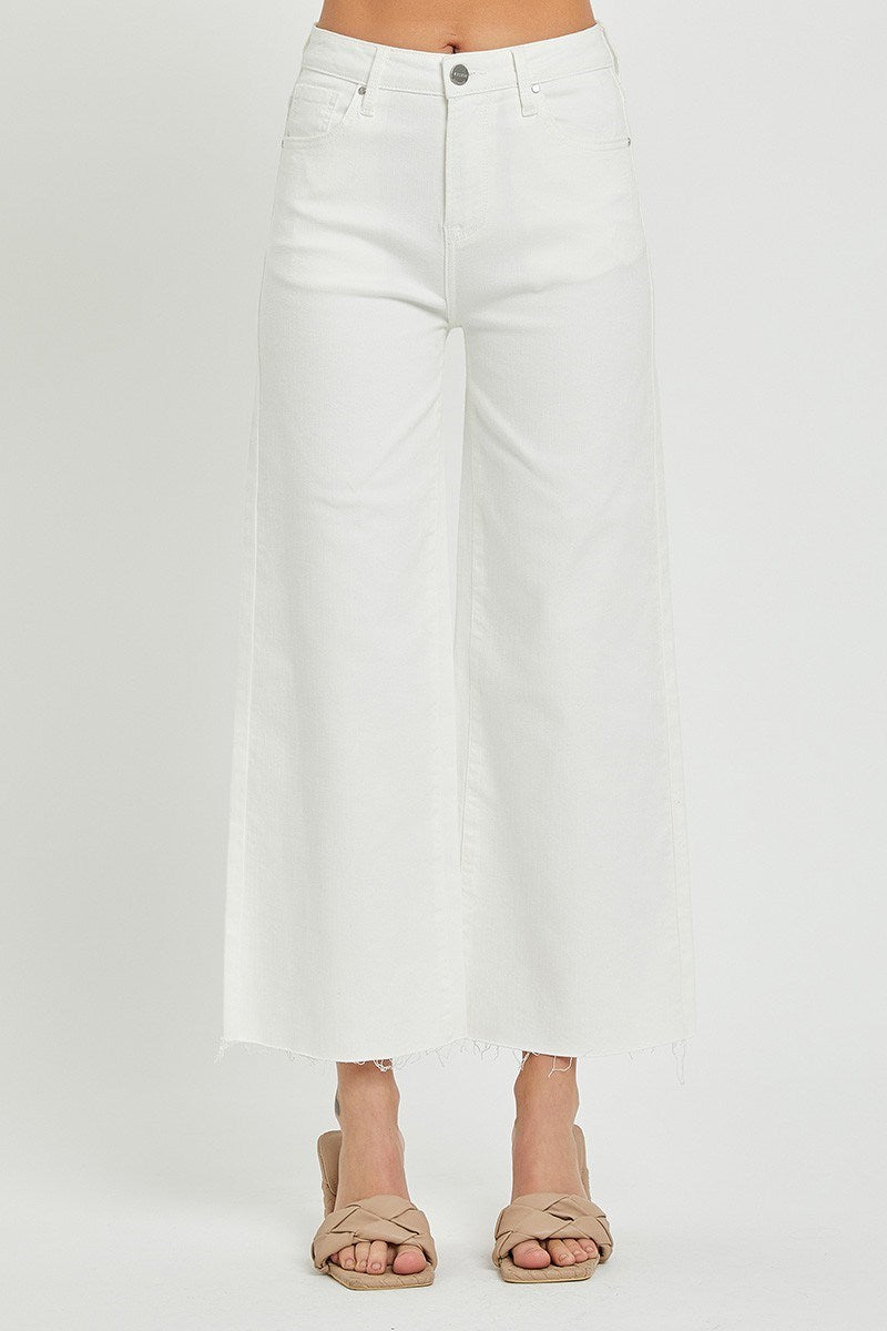 Risen White High Rise Crop Wide Leg Jeans – Apparel212