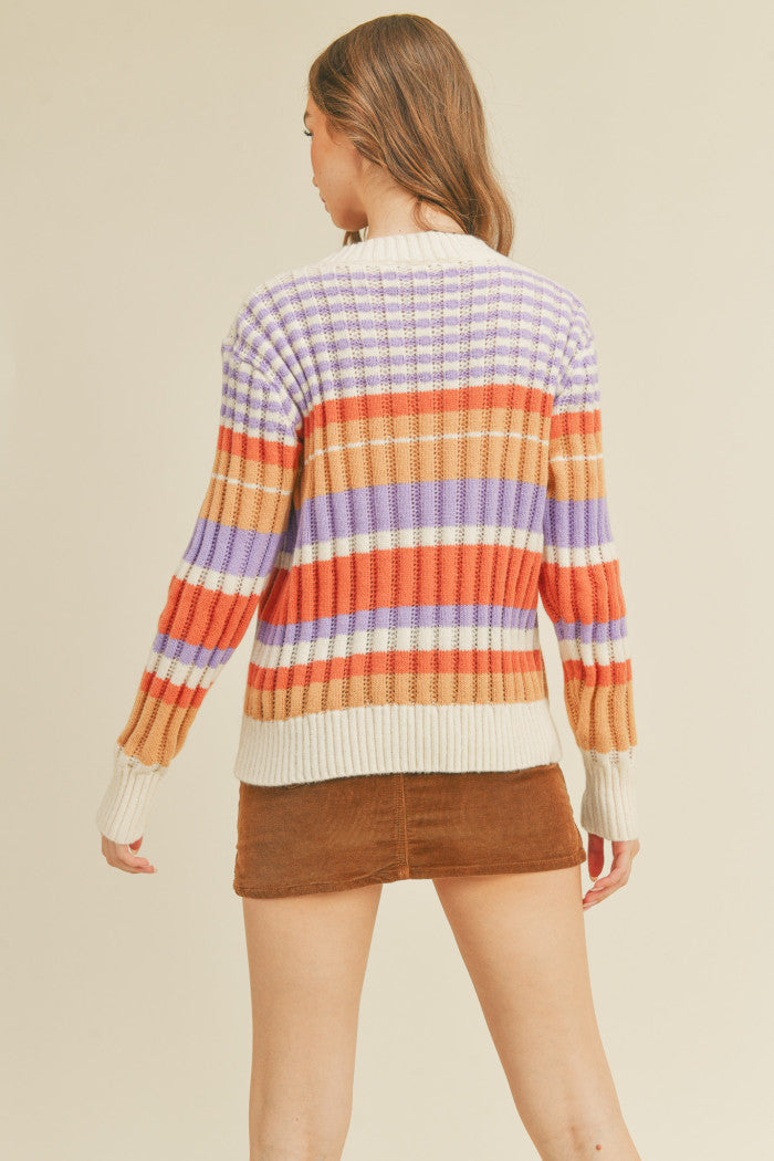 &Merci Ribbed Striped Sweater