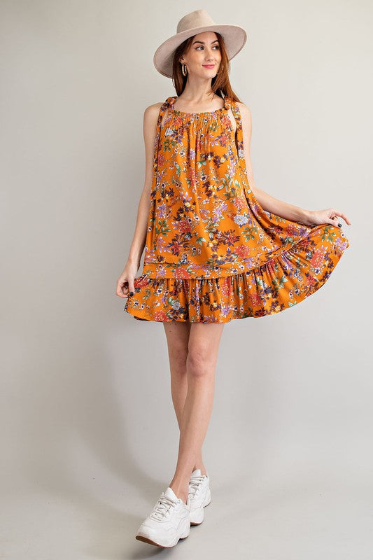 Easel Printed Swing Dress