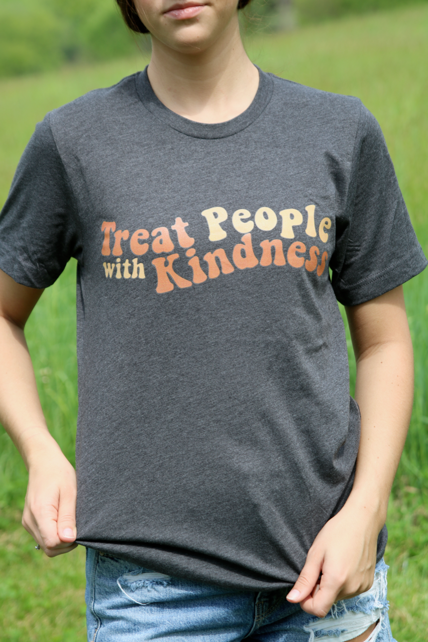 Grey Treat People with Kindness Graphic Tee