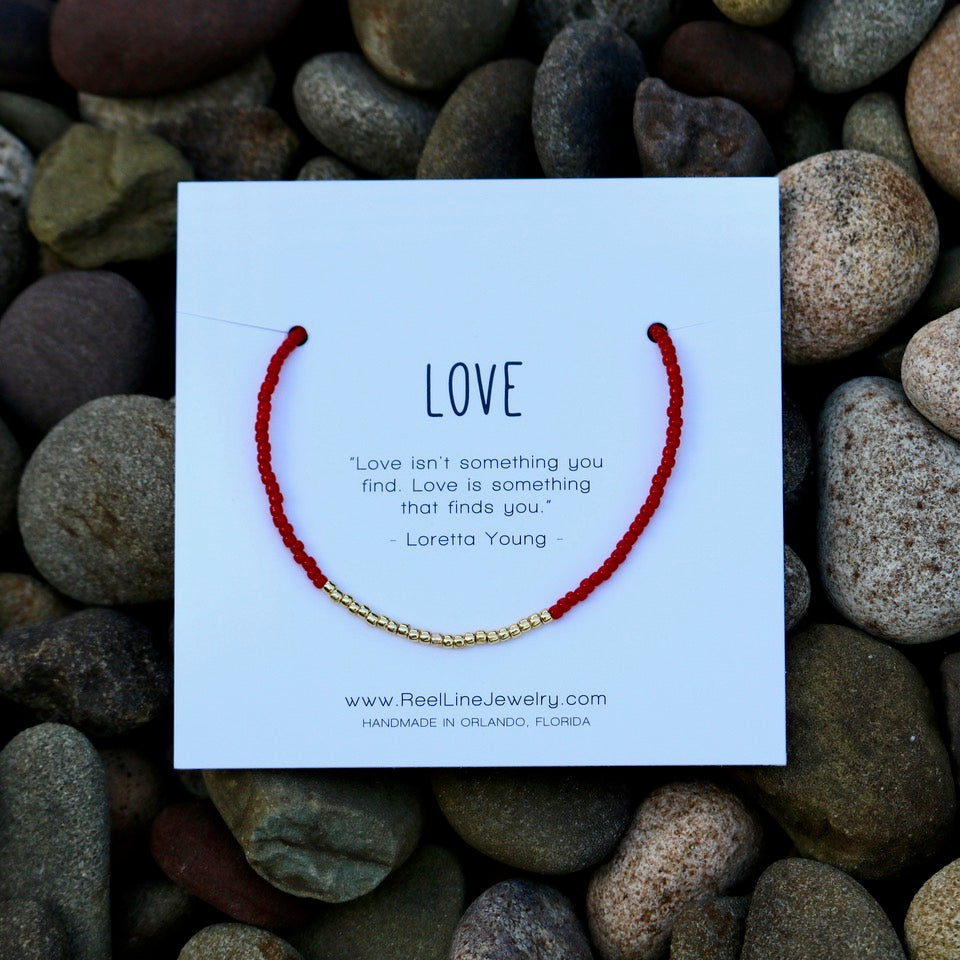 Reel Line Love Cherry and Gold Bracelet
