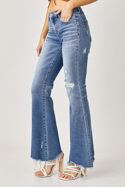 Risen Mid Rise Flare Jeans
