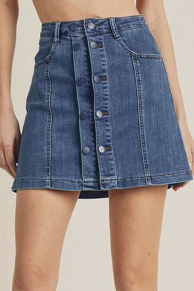 Risen Jeans Skirt